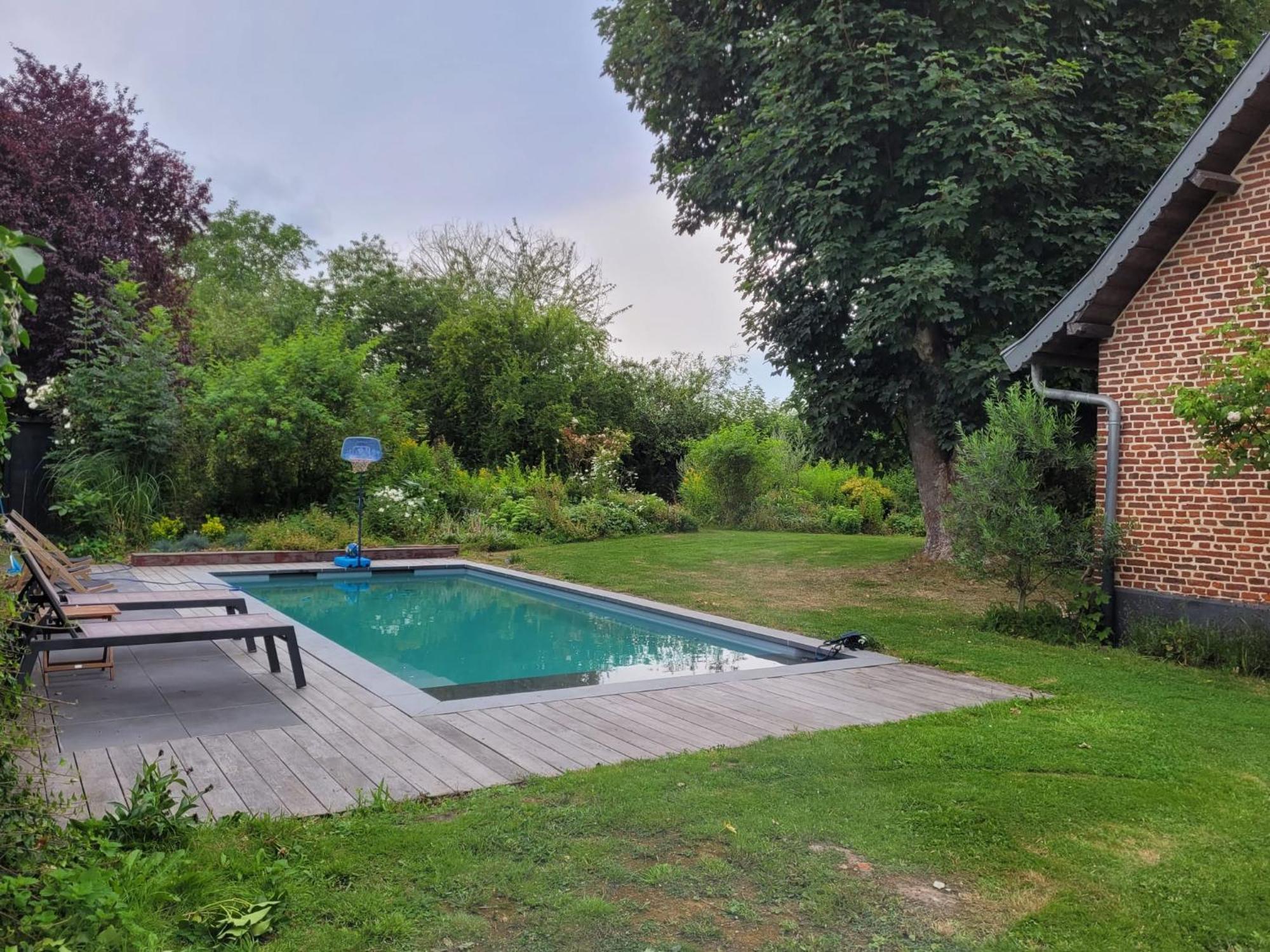 הוילה Sainghin-en-Mélantois Ferme De Caractere Avec Piscine Et Cheminee חדר תמונה